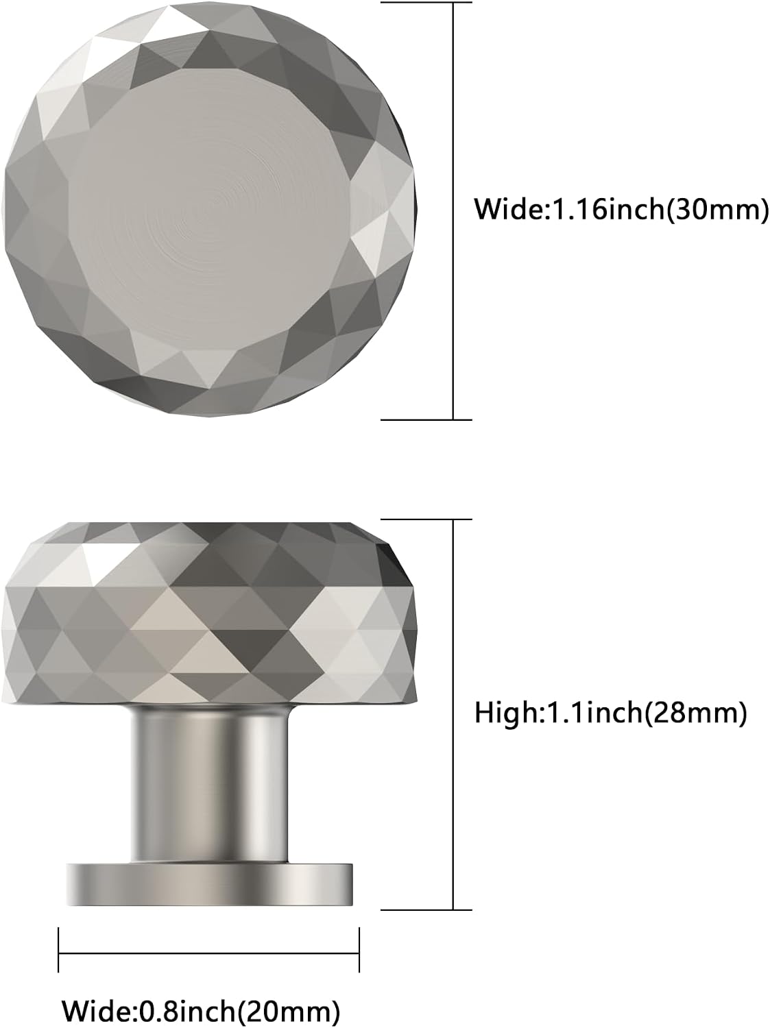 10‑Pack Heavy‑Duty Brushed Nickel Cabinet Knobs