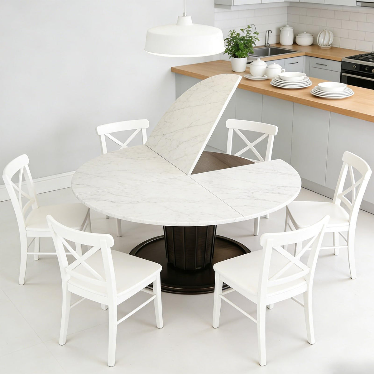 48" White Foldable Round Table Top, No Legs
