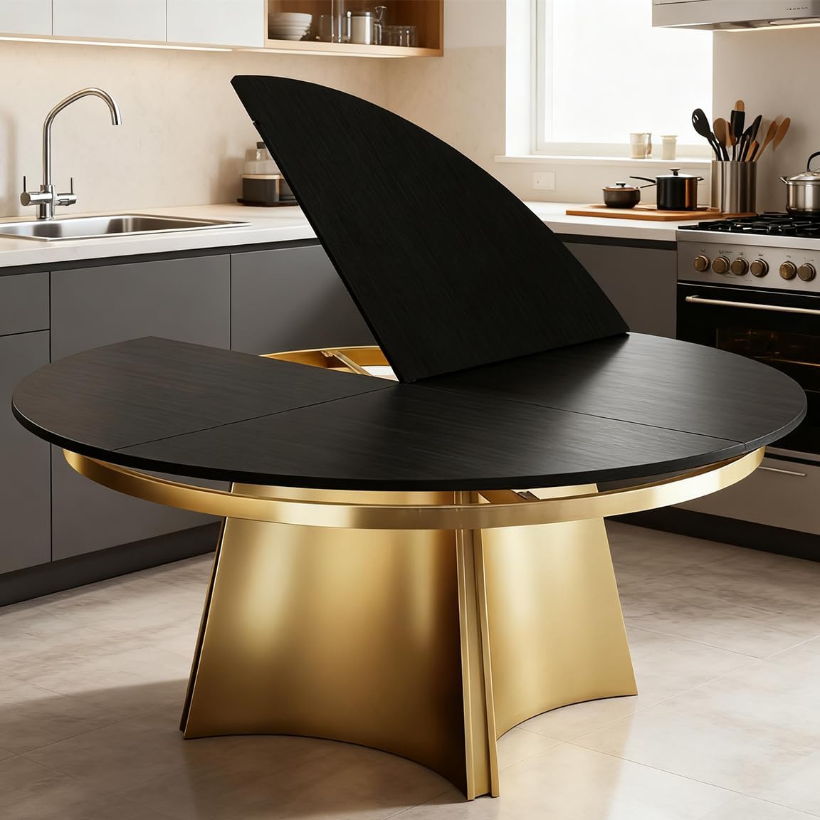70.86" Smoky Black Foldable Round Table Top, No Legs