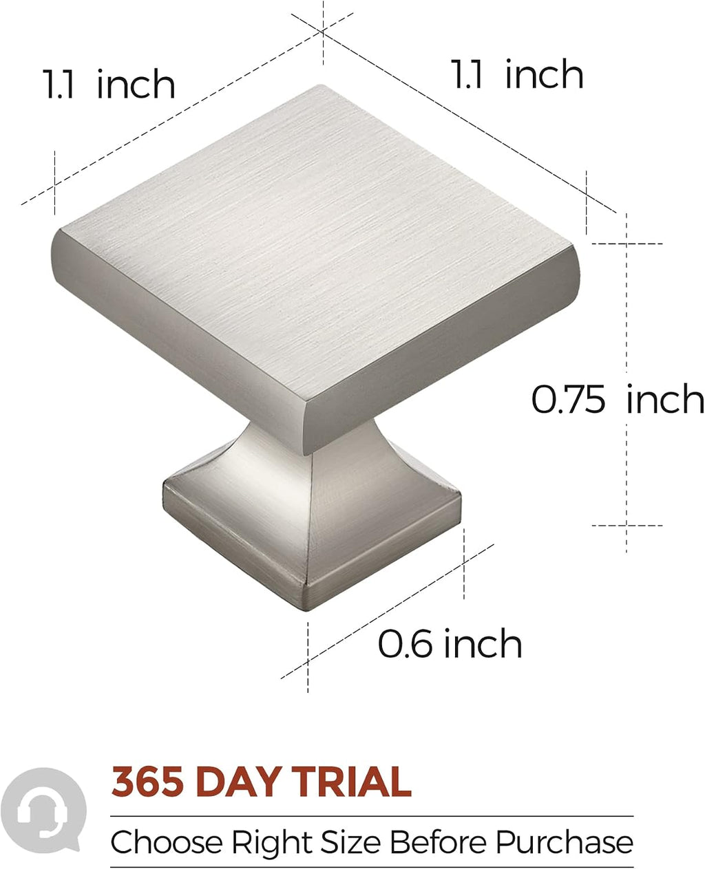 25‑Pack Brushed Nickel Cabinet Knobs