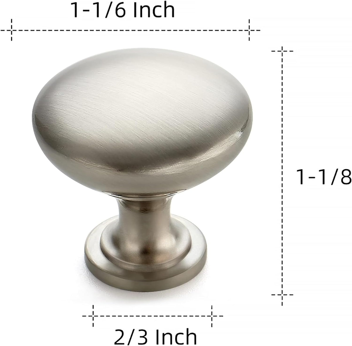 30‑Pack Round Brushed Nickel Cabinet Knobs,1‑1/6"