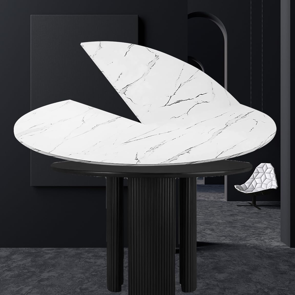 59.05" White Foldable Round Table Top, No Legs