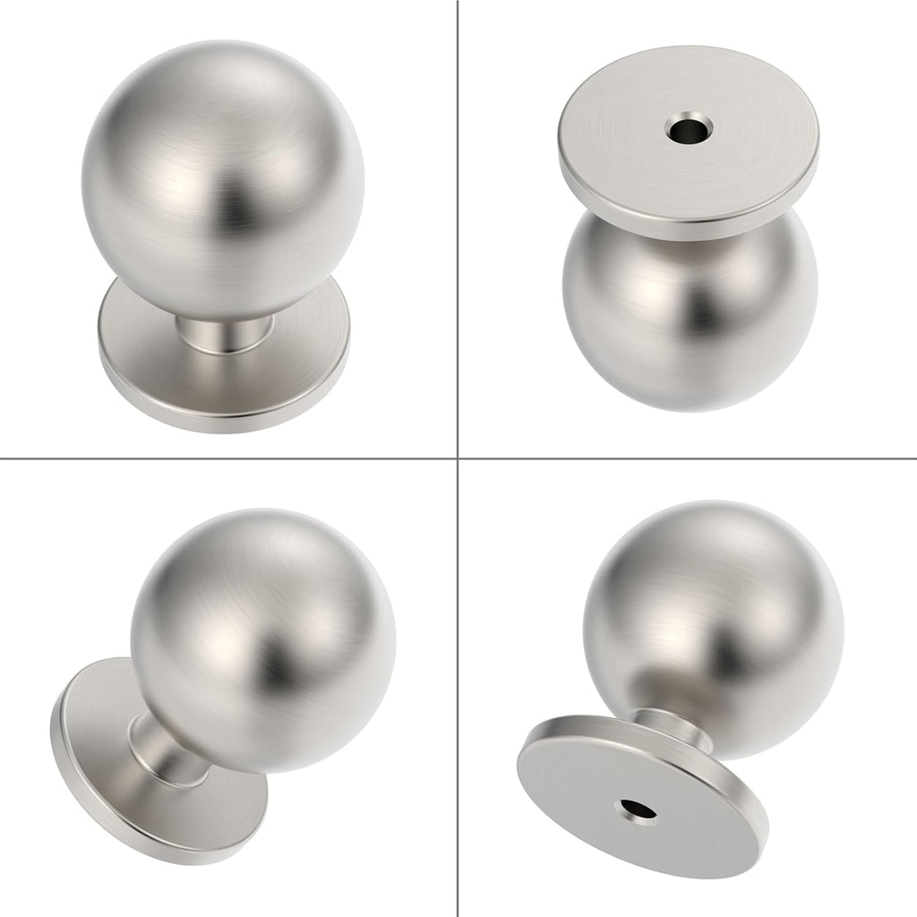 10‑Pack Solid Round Brushed Nickel Cabinet Knobs