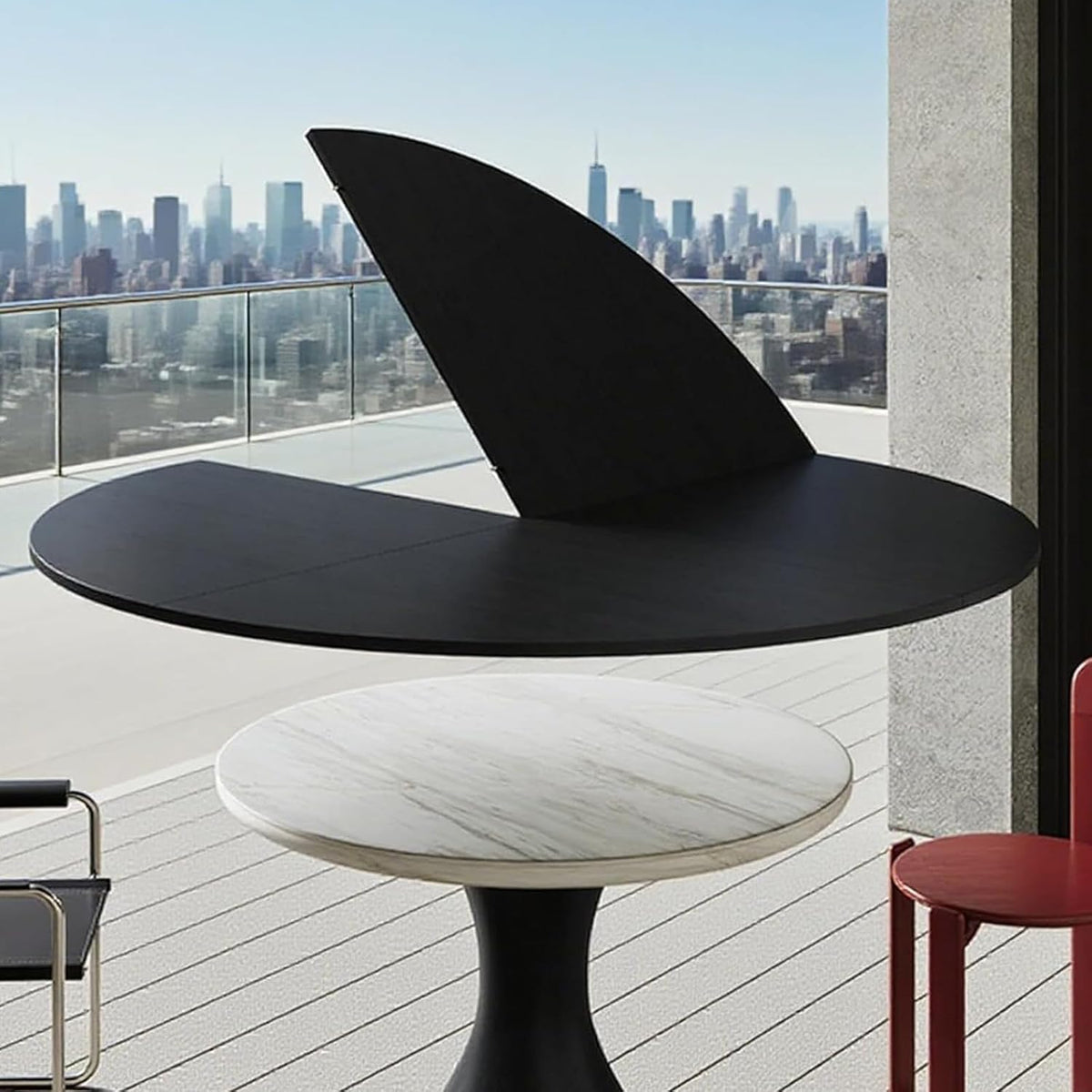59" Black Foldable Round Table Top, No Legs