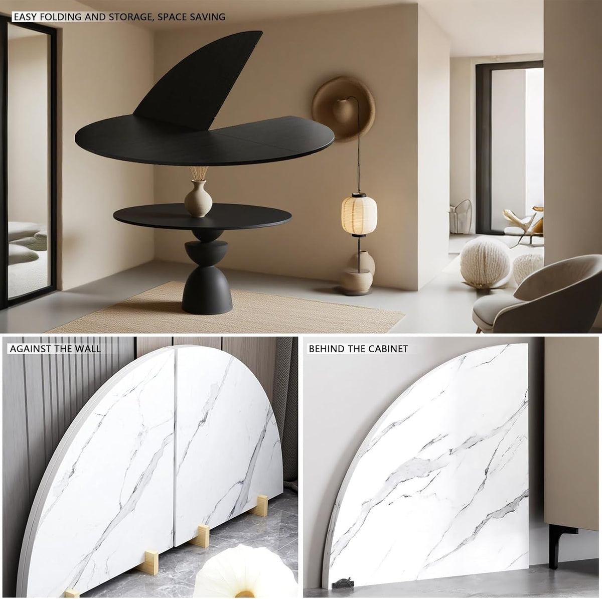 70.86" Smoky Black Foldable Round Table Top, No Legs