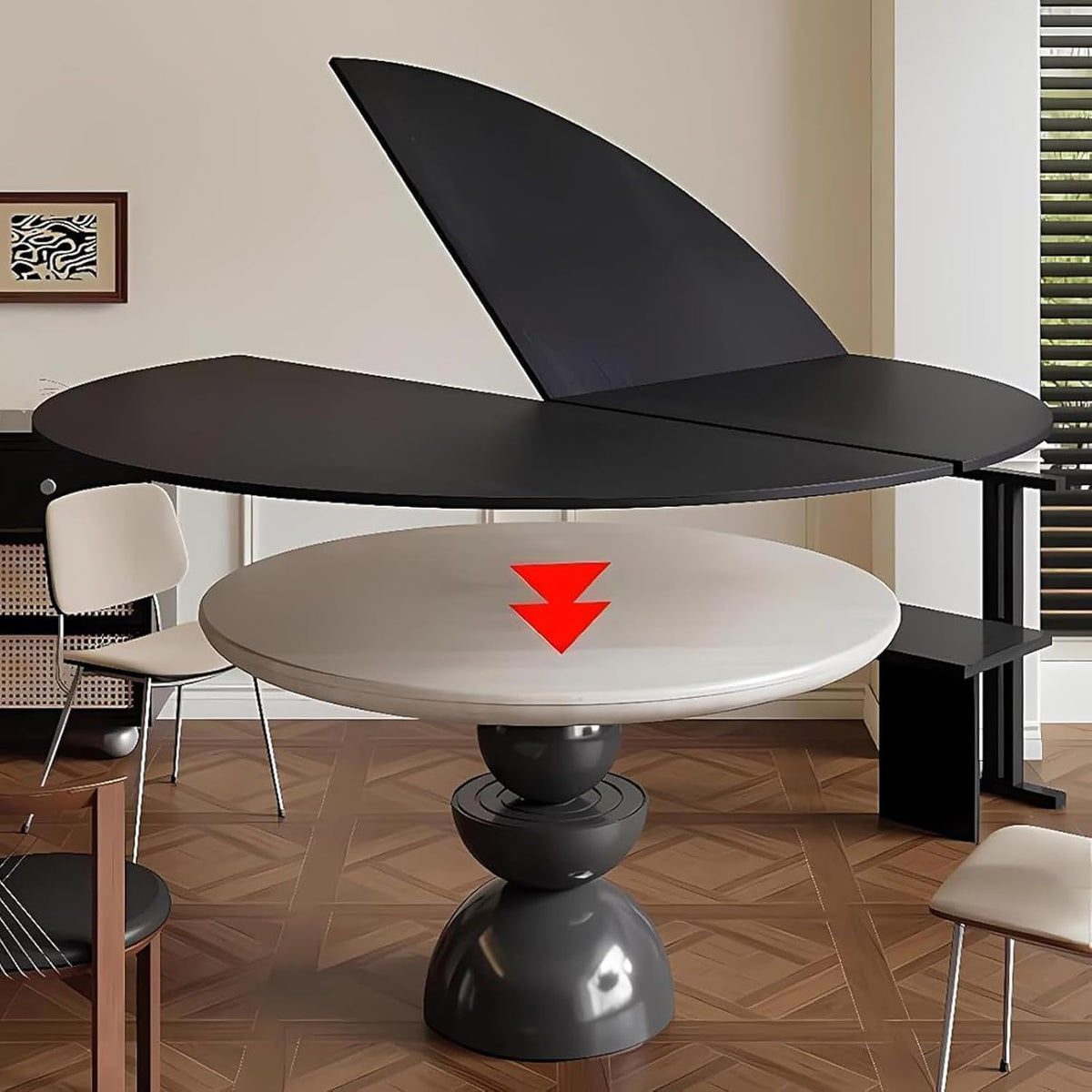 59" Black Foldable Round Table Top, No Legs
