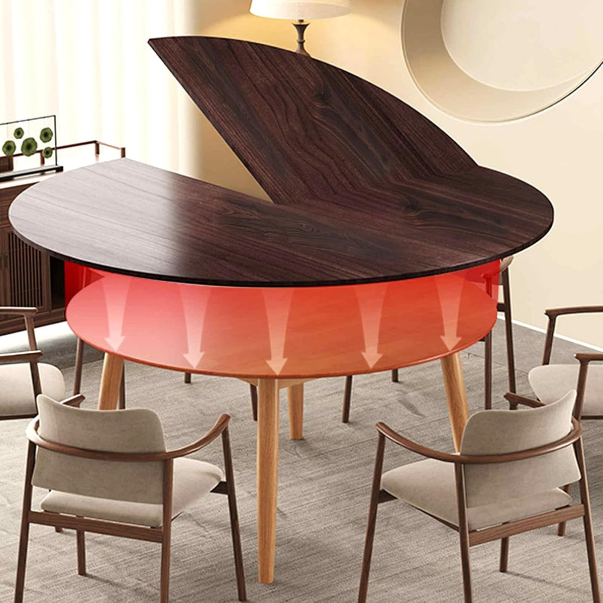 71" White Foldable Round Table Top, No Legs