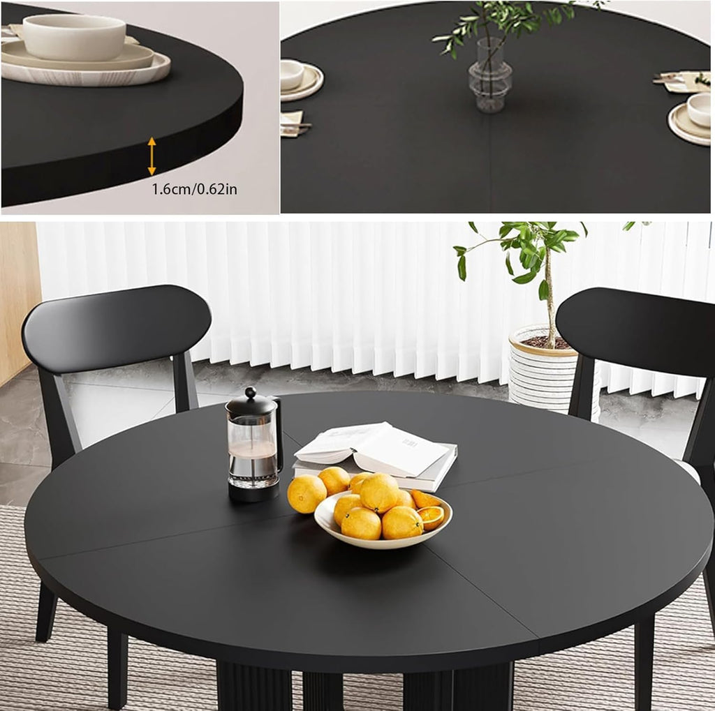 59" Black Foldable Round Table Top, No Legs