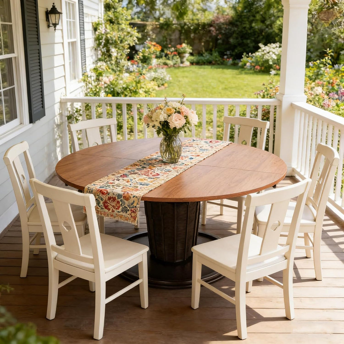 47" Light Walnut Foldable Round Table Top, No Legs