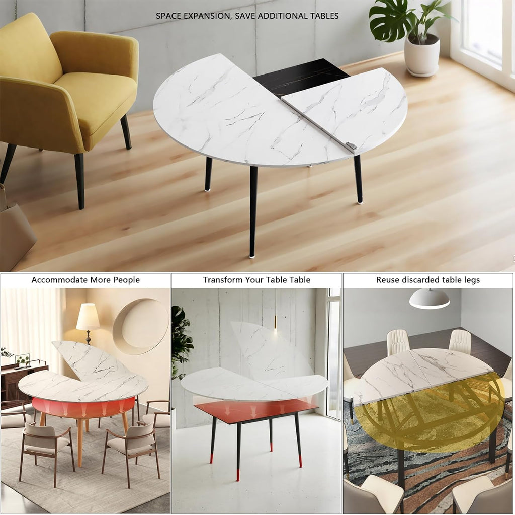 59.05" White Foldable Round Table Top, No Legs