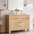47.6" Natural Oak Modern Bathroom Vanity with Double Sink