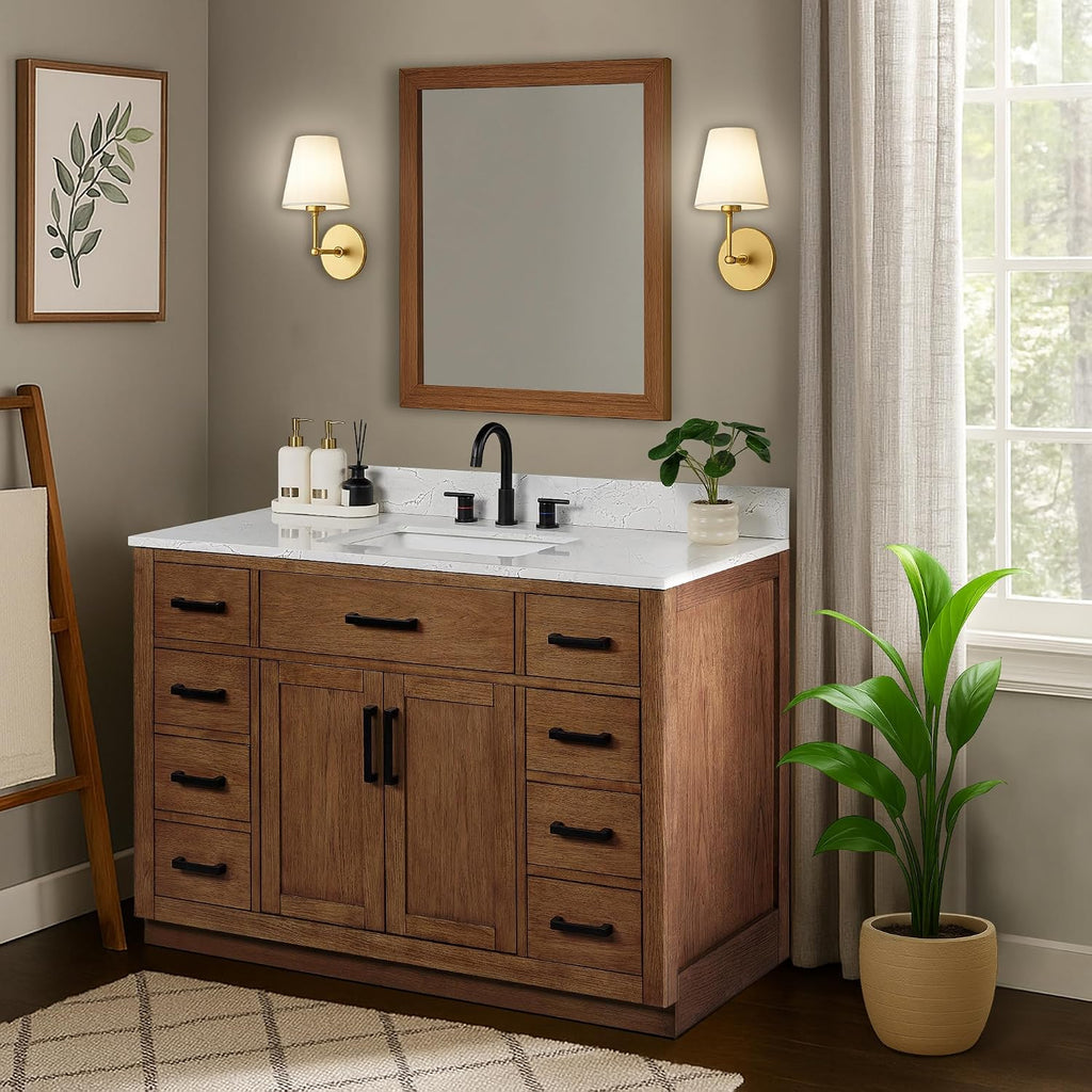 48" Dark Walnut Bathroom Vanity with Sink