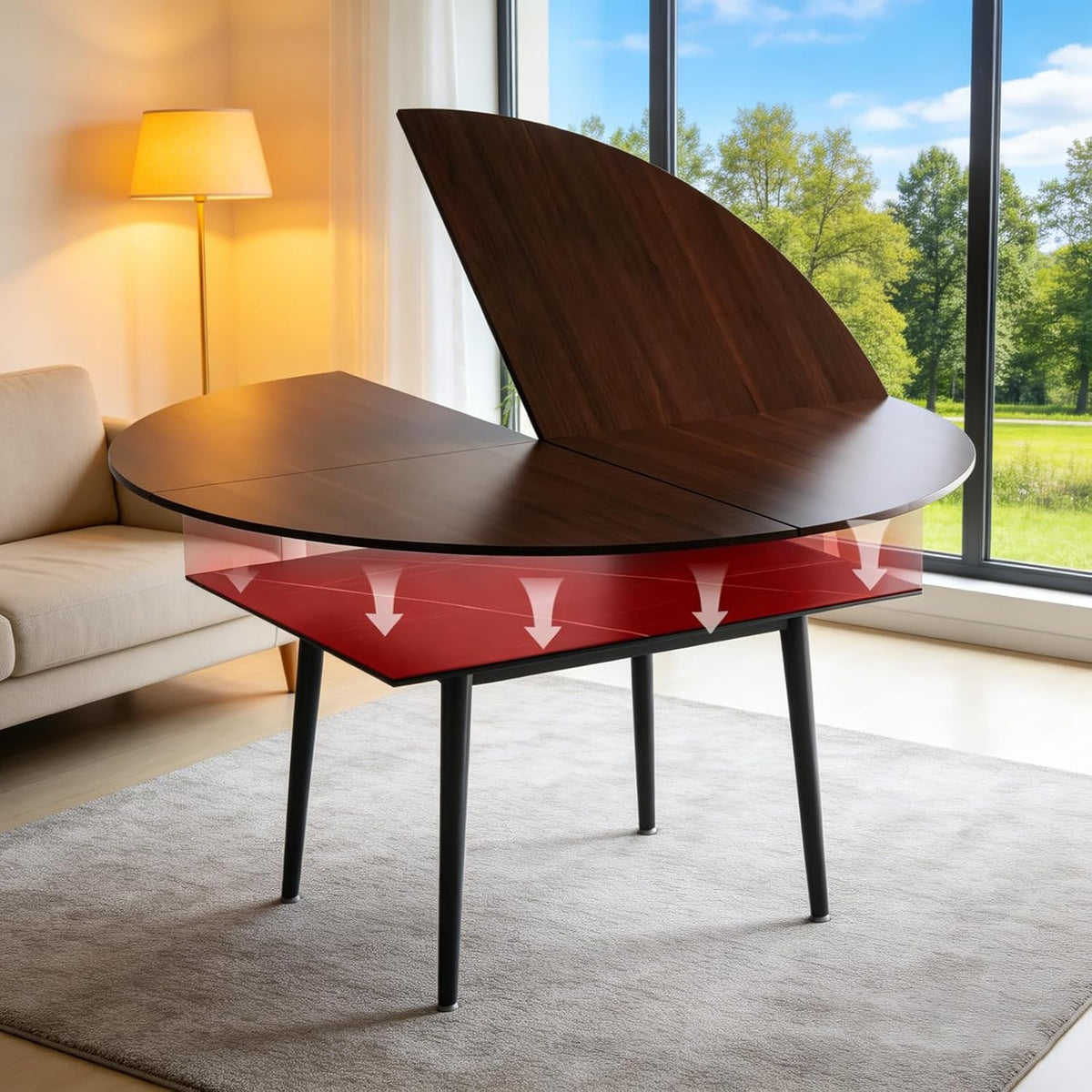 70.86" Teak Foldable Round Table Top, No Legs