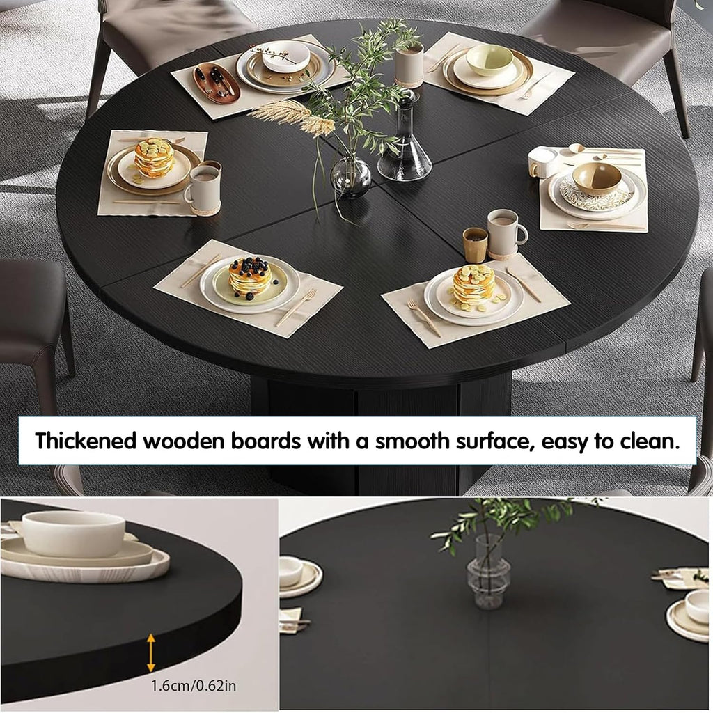 47.2" Black Foldable Round Table Top, No Legs