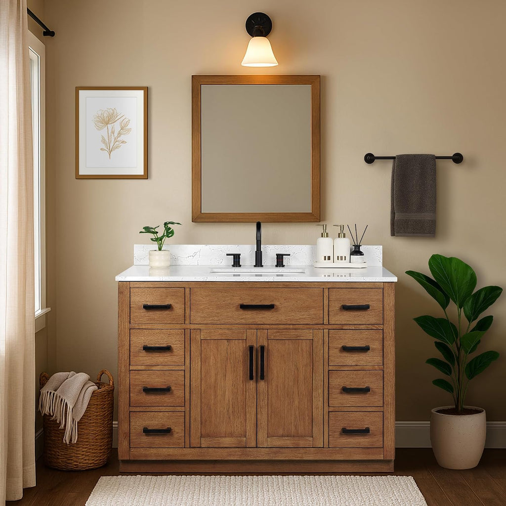 48" Dark Walnut Bathroom Vanity with Sink